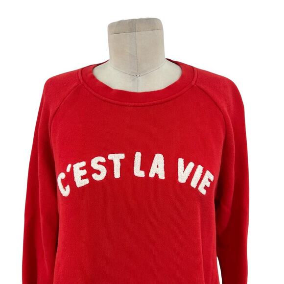 WHISTLES Cest La Vie Sweatshirt Top Red Size‎ Medium - Picture 3 of 11